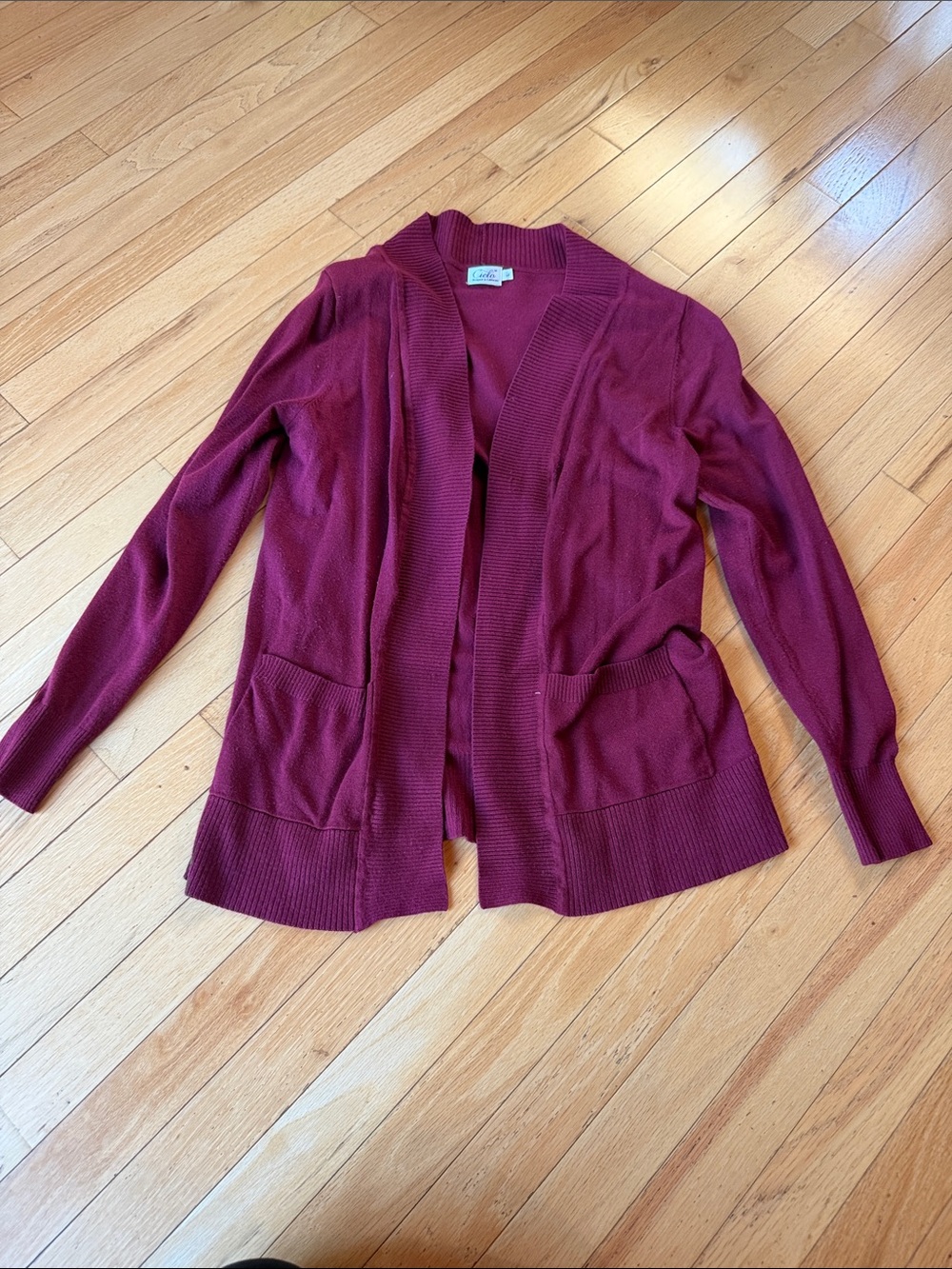 Cielo Open-Front Cardigan - Burgundy Wine